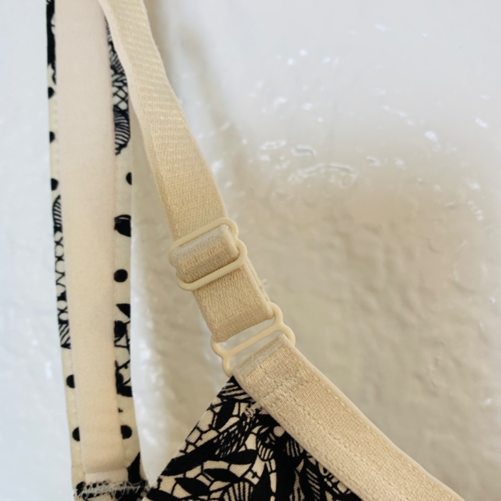 Soma Full Coverage Shaping Bra 34B Black Cream Floral Dots Underwire Padded - Picture 8 of 11